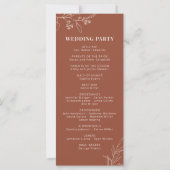 Programme de mariage Boho Cérémonie programme Flor (Dos)