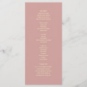 Programme de mariage Boho Dusty Rose (Dos)