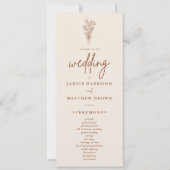 Programme de mariage Boho Terracotta Orange Brûlé (Devant)
