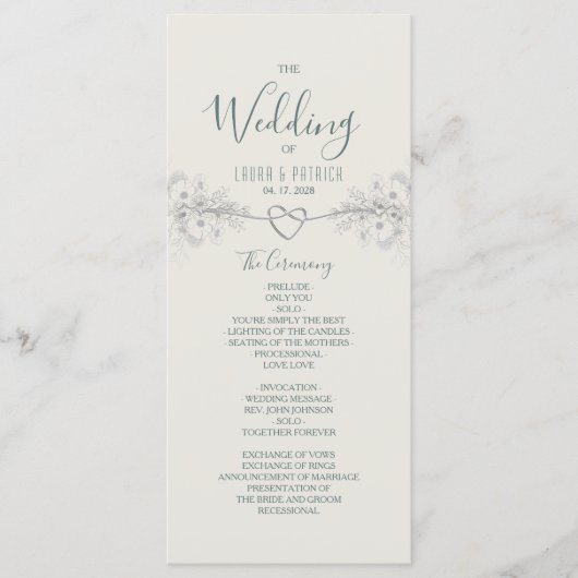 Programme de mariage Boho Wildflower (Devant)