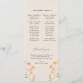 Programme de mariage Boho Wildflower  (Dos)