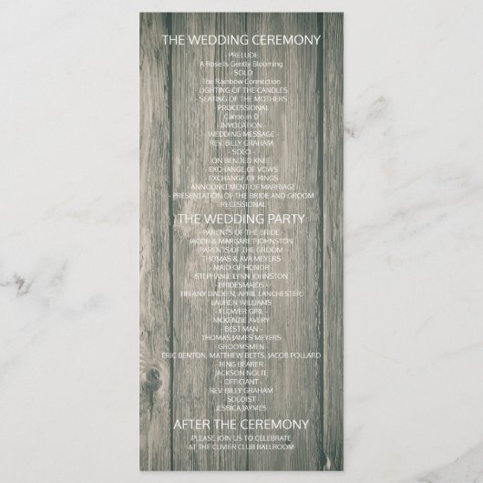 Programme de mariage Bois rustique Mason Jar Strin (Dos)