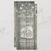 Programme de mariage Bois rustique Mason Jar Strin (Devant / Derrière)