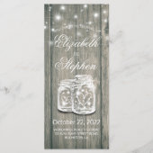 Programme de mariage Bois rustique Mason Jar Strin (Devant)