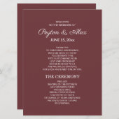 Programme de mariage bordeaux à deux faces Fête nu (Devant / Derrière)