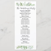 Programme de mariage botanique (Dos)