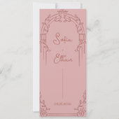 Programme de mariage botanique à arche orné rose p (Devant)