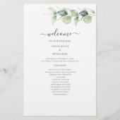 Programme de mariage botanique à feuillage d'eucal (Devant)