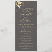 Programme de mariage botanique à feuillage gris et (Devant)