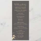 Programme de mariage botanique à feuillage gris et (Dos)