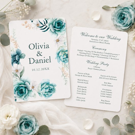 Programme de mariage botanique à fleur sauvage sar
