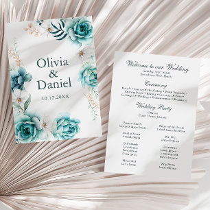 Programme de mariage botanique à la fleur sauvage 