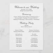 Programme de mariage botanique à la fleur sauvage  (Dos)