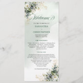 Programme de mariage botanique à l'aquarelle Pure (Devant)