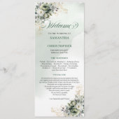 Programme de mariage botanique au feuillage vert s (Devant)