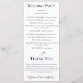 Programme de mariage botanique bleu poussiéreux (Dos)