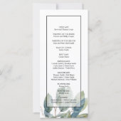 Programme de mariage botanique de verdure d'aquare (Dos)