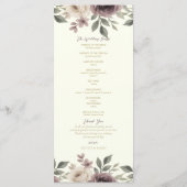 Programme de mariage botanique Dusty Mauve Ivory B (Dos)