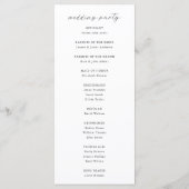 Programme de mariage botanique élégant moderne (Dos)