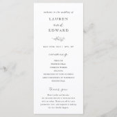 Programme de mariage botanique élégant moderne (Devant)