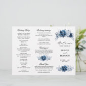 Programme de mariage botanique en ardoise bleu pou (Debout devant)