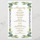 Programme de mariage botanique Eucalyptus Greenery (Dos)