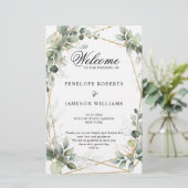 Programme de mariage botanique Eucalyptus Greenery (Debout devant)
