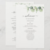 Programme de mariage botanique Eucalyptus Greenery (Devant / Derrière)