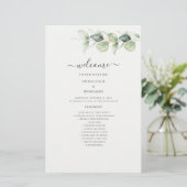 Programme de mariage botanique Eucalyptus Greenery (Debout devant)