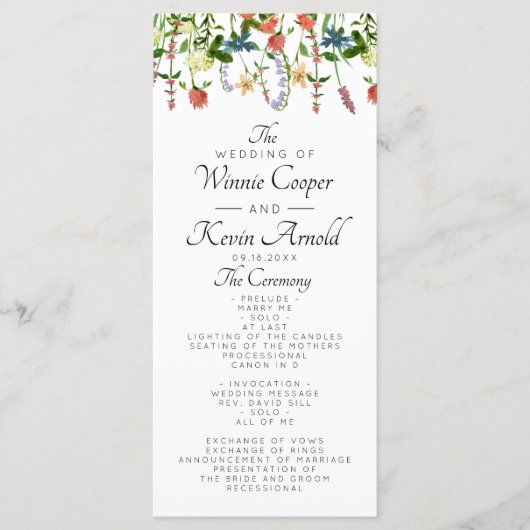 Programme de mariage botanique floral (Devant)