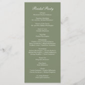 Programme de mariage botanique floral vert sauge b (Dos)