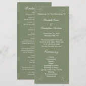 Programme de mariage botanique floral vert sauge b (Devant / Derrière)