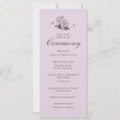 Programme de mariage botanique français lilas (Devant)