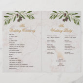 Programme de mariage botanique géométrique Olive G (Dos)