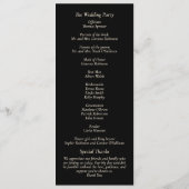 Programme de mariage botanique noir et or (Dos)