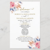 Programme de mariage botanique si élégant (Devant)