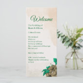 Programme de mariage botanique vert élégant (Debout devant)