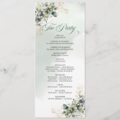 Programme de mariage botanique vert poussiéreux aq (Dos)