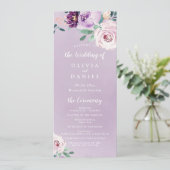 Programme de mariage botanique violet fleuri flori (Debout devant)