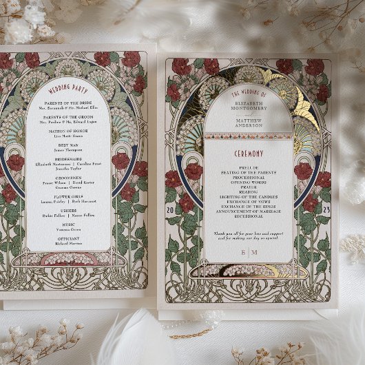 Programme de mariage Bougainvillea Bourgogne Or