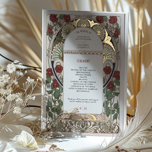 Programme de mariage Bougainvillea Bourgogne Or