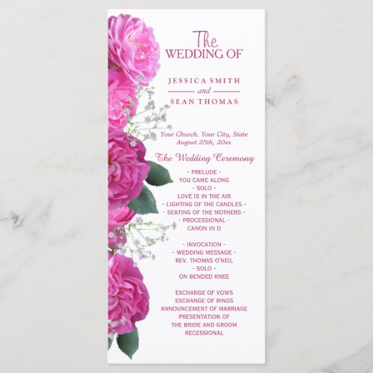 Programme de mariage Bouquet Floral Romantique (Devant)