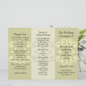 Programme de mariage Brochure Curl beige (Debout devant)