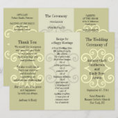 Programme de mariage Brochure Curl beige (Devant / Derrière)