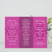 Programme de mariage Brochure Curl rose (Debout devant)