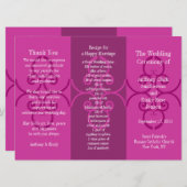 Programme de mariage Brochure Curl rose (Devant / Derrière)