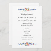 Programme de mariage Broderies Florales (Devant / Derrière)