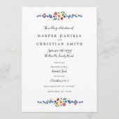 Programme de mariage Broderies Florales (Devant)