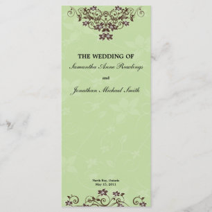 Programme de mariage Brown à la menthe verte et au