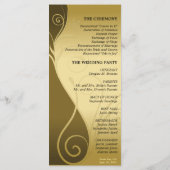 Programme de mariage - Brown classique et or flora (Dos)